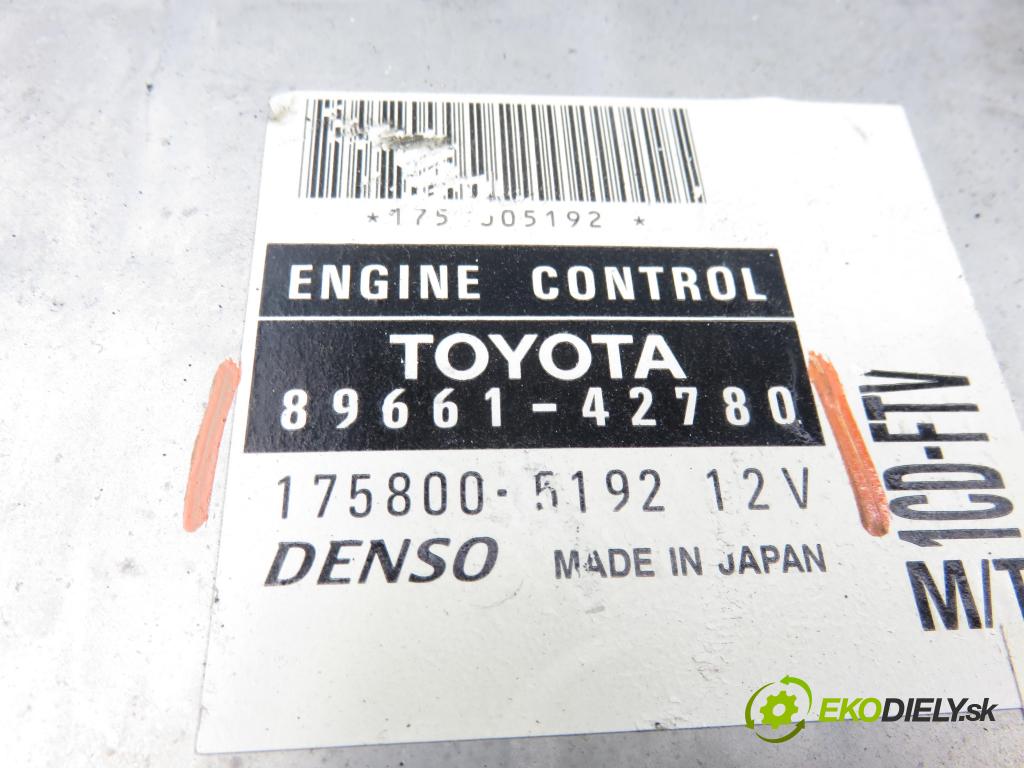 TOYOTA RAV 4 II (_A2_) SUV 2002 85,00 2.0 D-4D 4WD 116 - 1CD-FTV 1995,00 Riadiaca jednotka Motor 8966142780 ; 1758005192