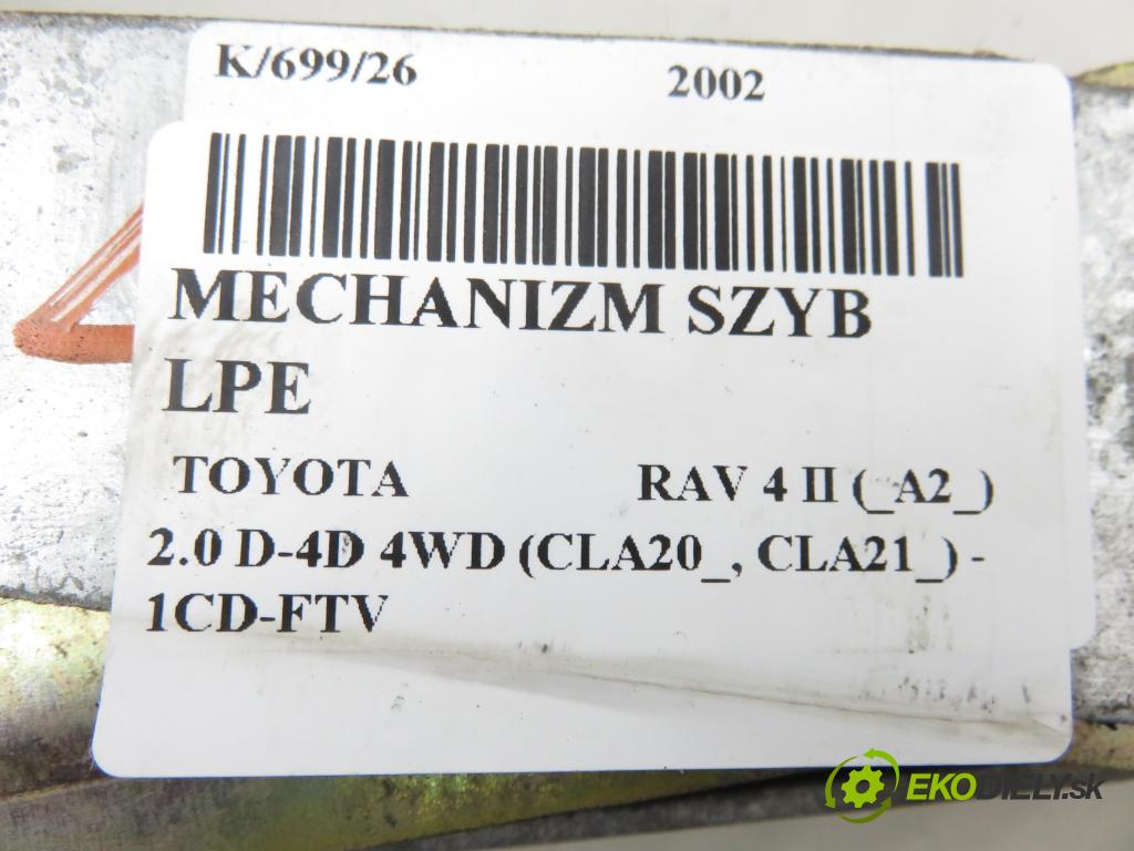 TOYOTA RAV 4 II (_A2_) SUV 2002 85,00 2.0 D-4D 4WD 116 - 1CD-FTV 1995,00 mechanismus oken 8572042070 ; 0620401160