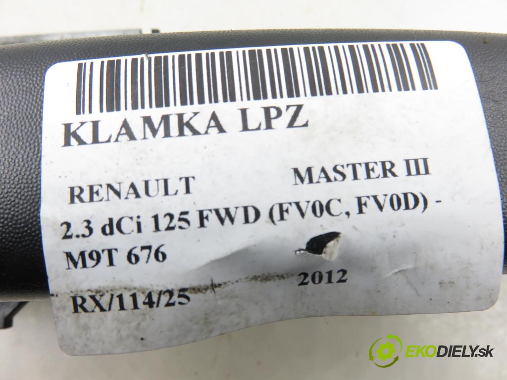 RENAULT MASTER III Skrzynia (FV) FURGON 2012 92,00 2.3 dCi 125 FWD (FV0C, FV0D) - M9T 676 2298,00 Kľučka LPZ