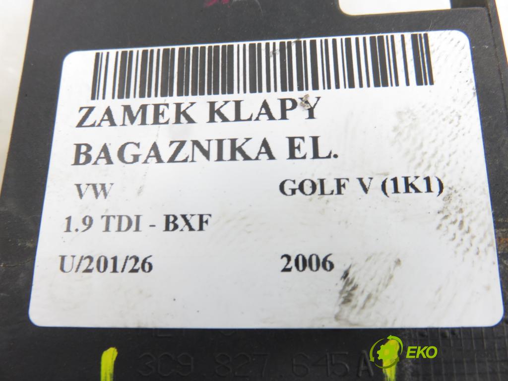 VW GOLF V (1K1) HB 2006 66,00 1.9 TDI - BXF 1896,00 zámok dveří kufr EL. 1K6827505C ; 3C9827645A
