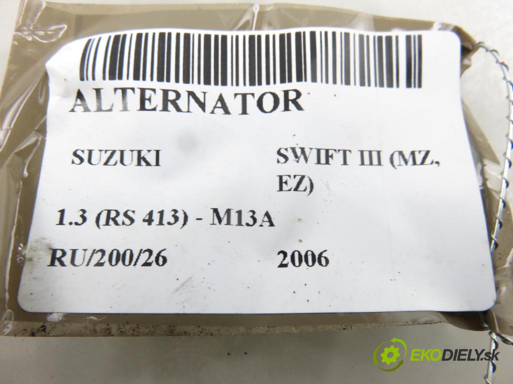 SUZUKI SWIFT III (MZ, EZ) HB 2006 68,00 1.3 4x4 (RS 413) - M13A 1328,00 Alternátor 3140080G1 ; 1022112600 (Alternátor)