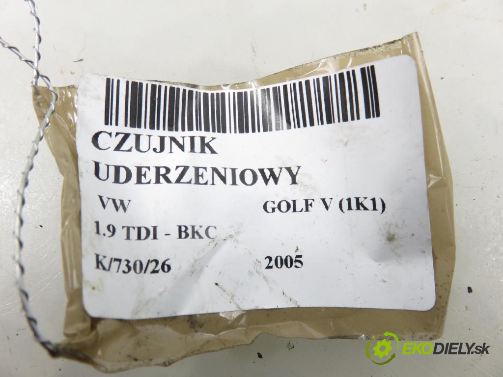 VW GOLF V (1K1) HB 2005 77,00 1.9 TDI PD 105 - BKC 1896,00 Snímač nárazu 5WK43273 ; 1K0909606 (Snímač nárazu)
