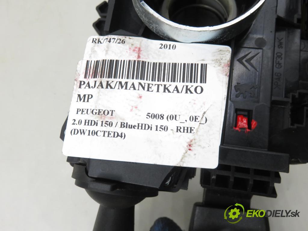 PEUGEOT 5008 (0U_, 0E_) MINIVAN 2010 110,00 2.0 HDi 150 / BlueHDi 150 - RHE (DW10CTED4) 1997,00 páčka/prepínač 96663614XT