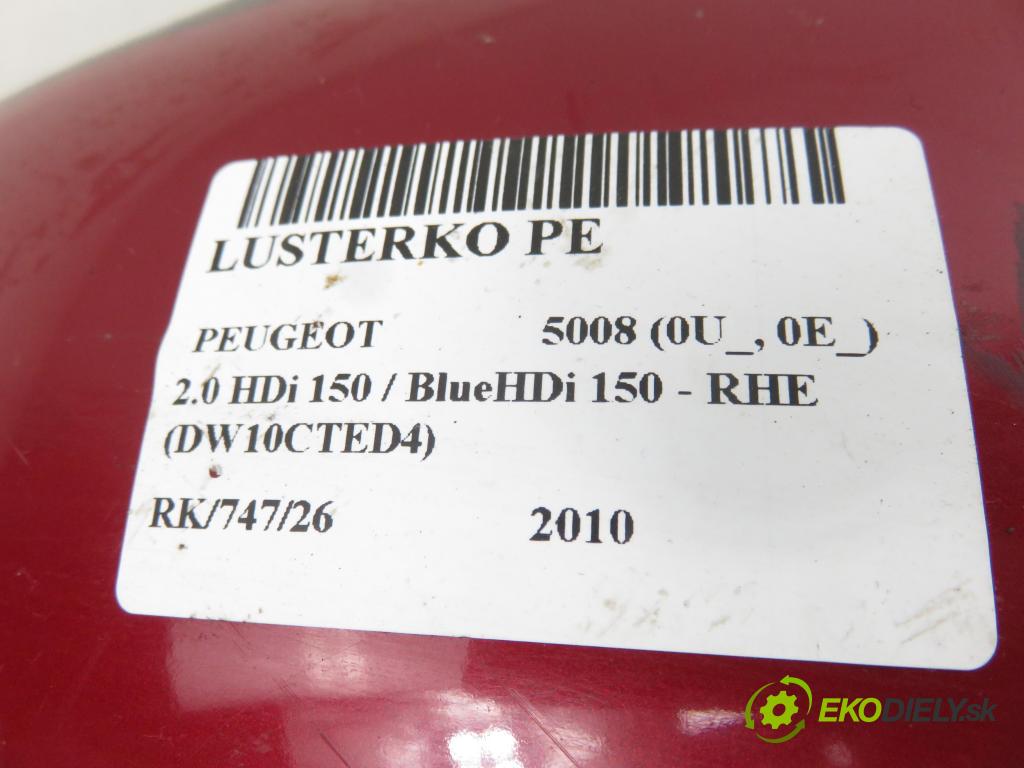 PEUGEOT 5008 (0U_, 0E_) MINIVAN 2010 110,00 2.0 HDi 150 / BlueHDi 150 - RHE (DW10CTED4) 1997,00 Spätné zrkadlo