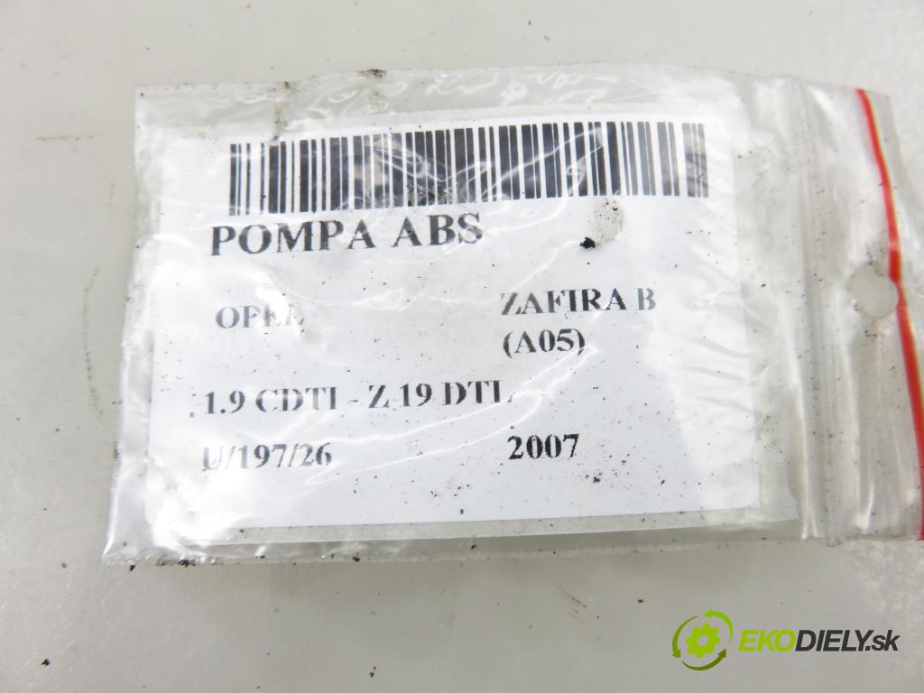 OPEL ZAFIRA B (A05) MINIVAN 2007 74,00 1.9 CDTI 8V 101 - Z 19 DTL 1910,00 pumpa ABS 13246534BE ; 10020700814 ; 10097005153 (Pumpa ABS)