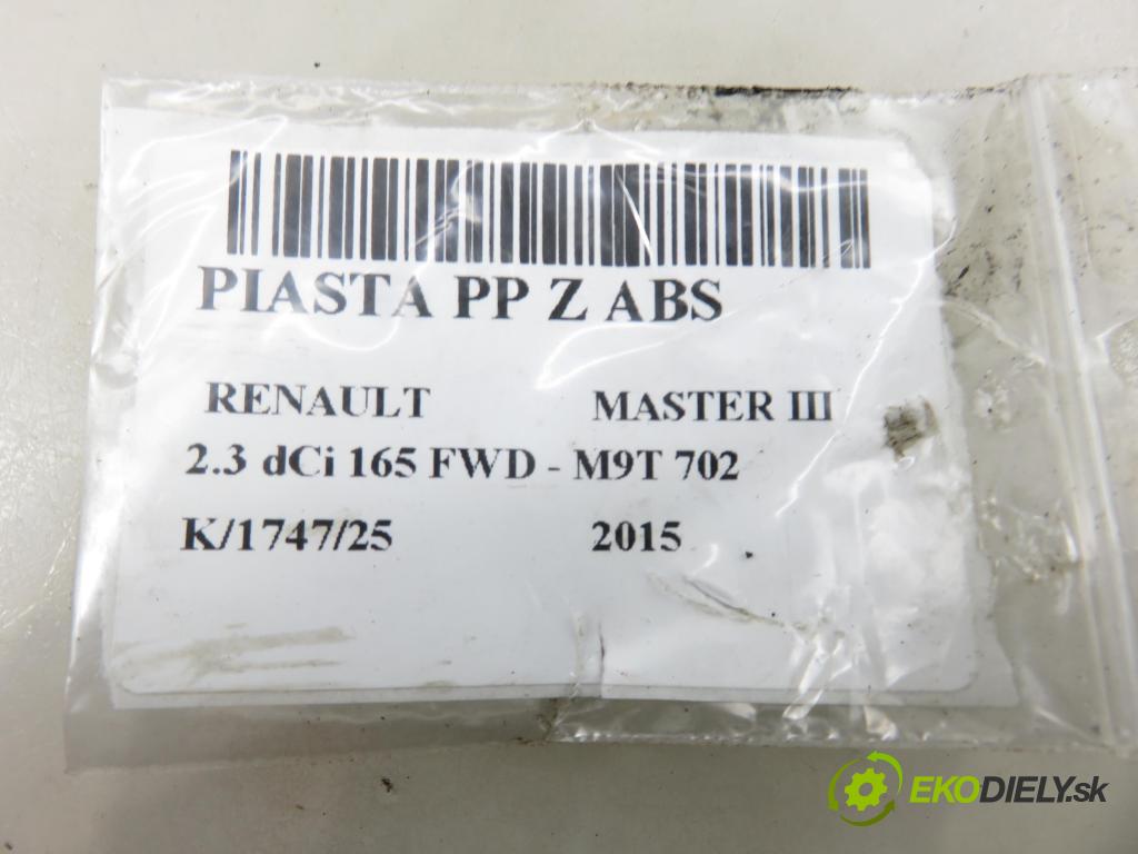 RENAULT MASTER III Platforma / podwozie (EV, HV, UV) KABINA/PLATFORMA 2015 120,00 2.3 dCi 165 FWD - M9T 702 2298,00 náboj PP ABS