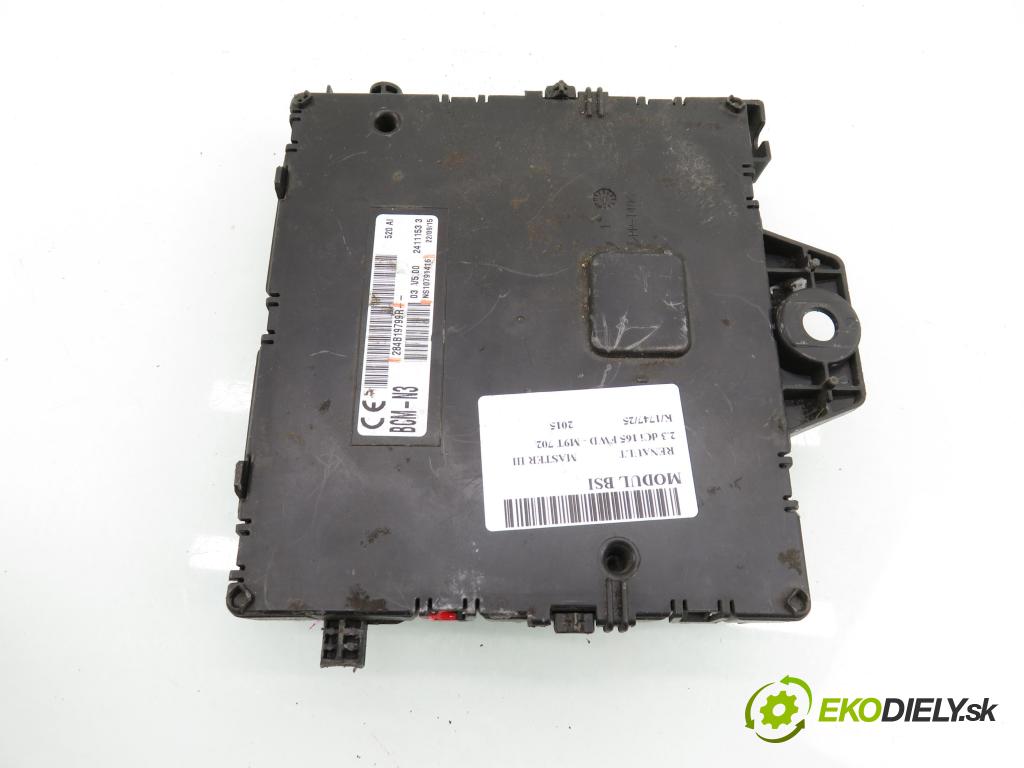 RENAULT MASTER III Platforma / podwozie (EV, HV, UV) KABINA/PLATFORMA 2015 120,00 2.3 dCi 165 FWD - M9T 702 2298,00 MODUL BSI 284B19799R ; NS10791416