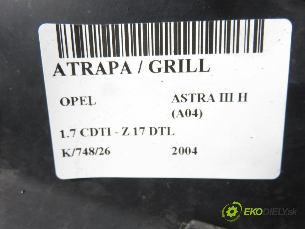 OPEL ASTRA H (A04) HB 2004 59,00 1.7 CDTI - Z 17 DTL 1686,00 Mriežka / maska 13108463 ; 13135487 ; 13149465