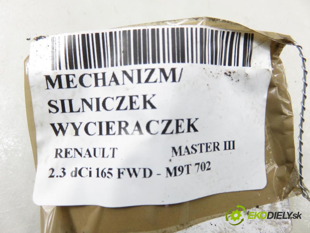 RENAULT MASTER III Platforma / podwozie (EV, HV, UV) KABINA/PLATFORMA 2015 120,00 2.3 dCi 165 FWD - M9T 702 2298,00 MECHANISMUS/ motorek stěračů 141409360