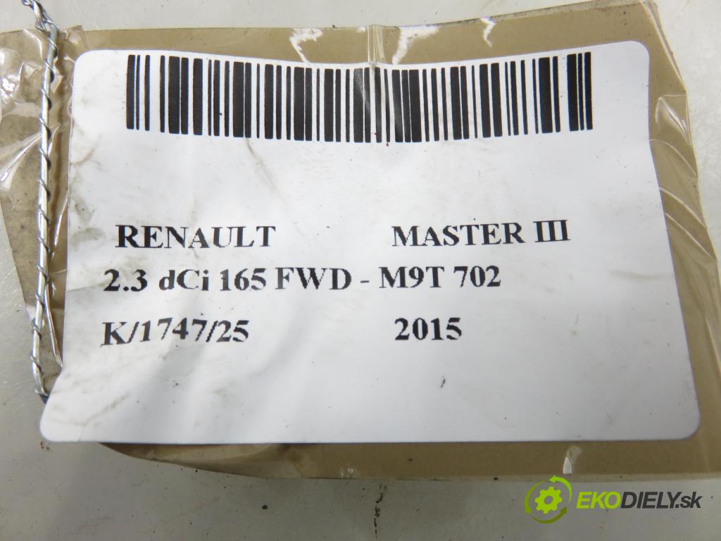 RENAULT MASTER III Platforma / podwozie (EV, HV, UV) KABINA/PLATFORMA 2015 120,00 2.3 dCi 165 FWD - M9T 702 2298,00 Chladič paliva 175103180R
