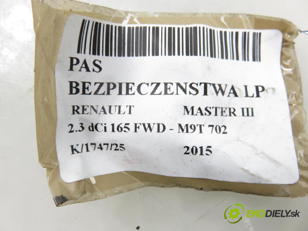 RENAULT MASTER III Platforma / podwozie (EV, HV, UV) KABINA/PLATFORMA 2015 120,00 2.3 dCi 165 FWD - M9T 702 2298,00 Držiak bezpečnostný LP 868840018R