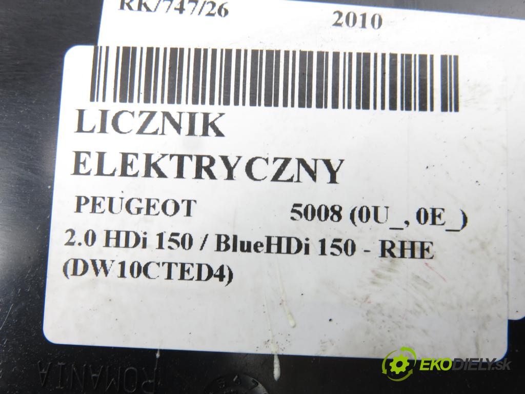 PEUGEOT 5008 (0U_, 0E_) MINIVAN 2010 110,00 2.0 HDi 150 / BlueHDi 150 - RHE (DW10CTED4) 1997,00 prístrojovka elektrický 9666174980