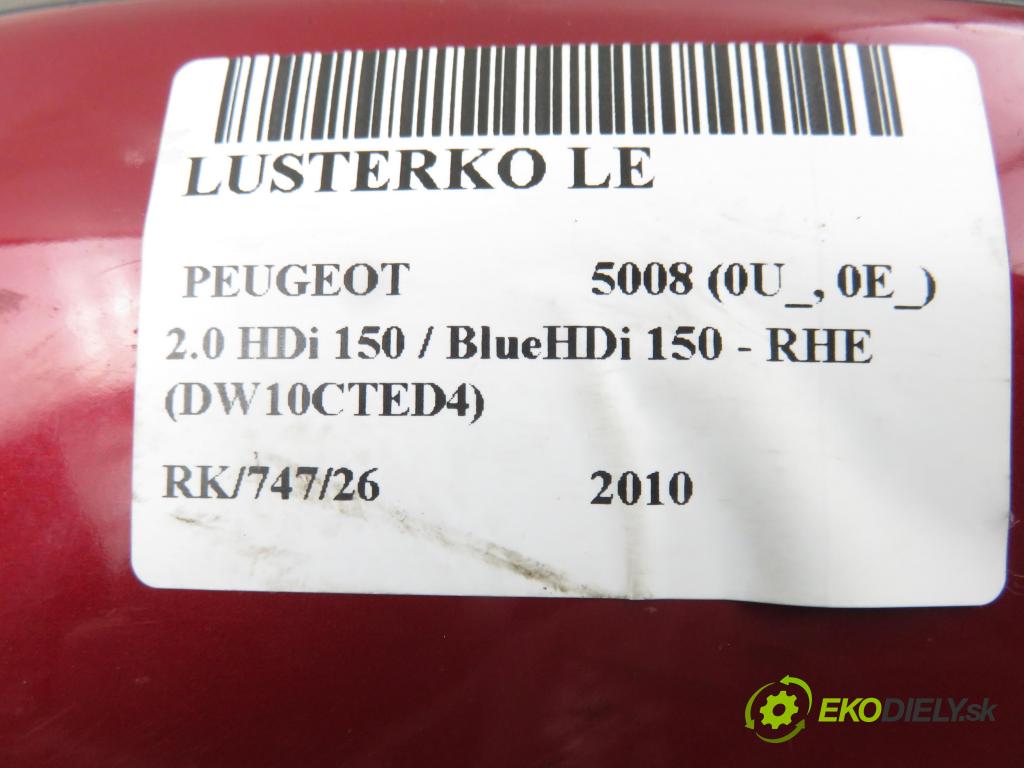 PEUGEOT 5008 (0U_, 0E_) MINIVAN 2010 110,00 2.0 HDi 150 / BlueHDi 150 - RHE (DW10CTED4) 1997,00 zpětné zrcátko LE