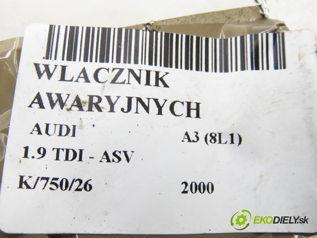 AUDI A3 (8L1) HB 2000 81,00 1.9 TDI - ASV 1896,00 prepínač výstražných (núdzových) 8L0491509H