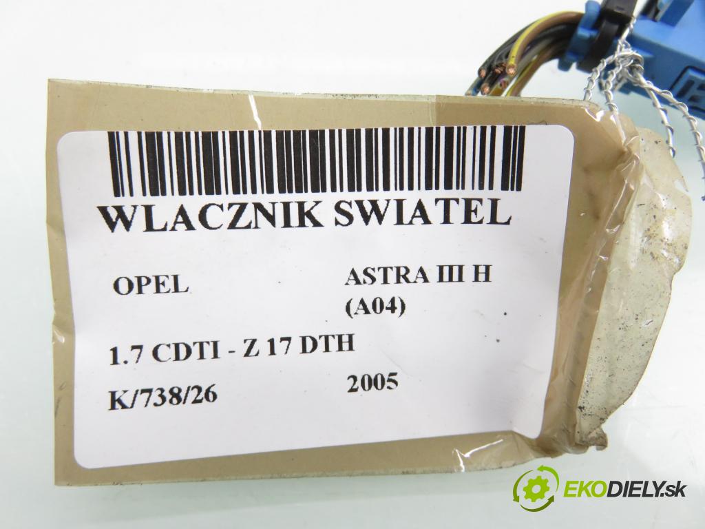 OPEL ASTRA H (A04) HB 2005 74,00 1.7 CDTI 100 - Z 17 DTH 1686,00 přepínač světla 13100136ZD