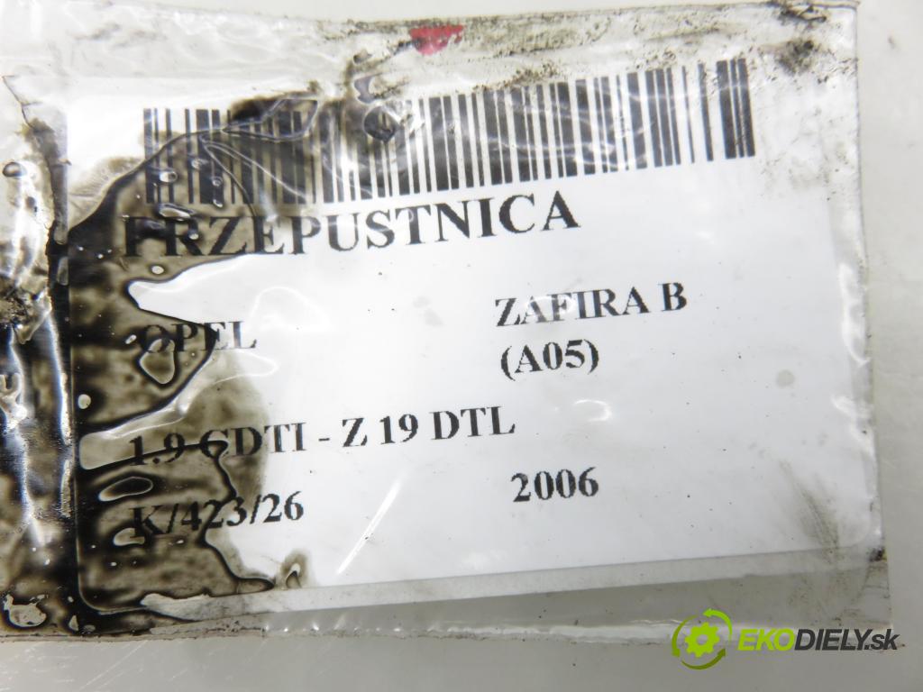 OPEL ZAFIRA B (A05) MINIVAN 2006 74,00 1.9 CDTI 8V 101 - Z 19 DTL 1910,00 Škrtiaca klapka 48CPD1 ; 55199974 (Škrtiaca klapka)