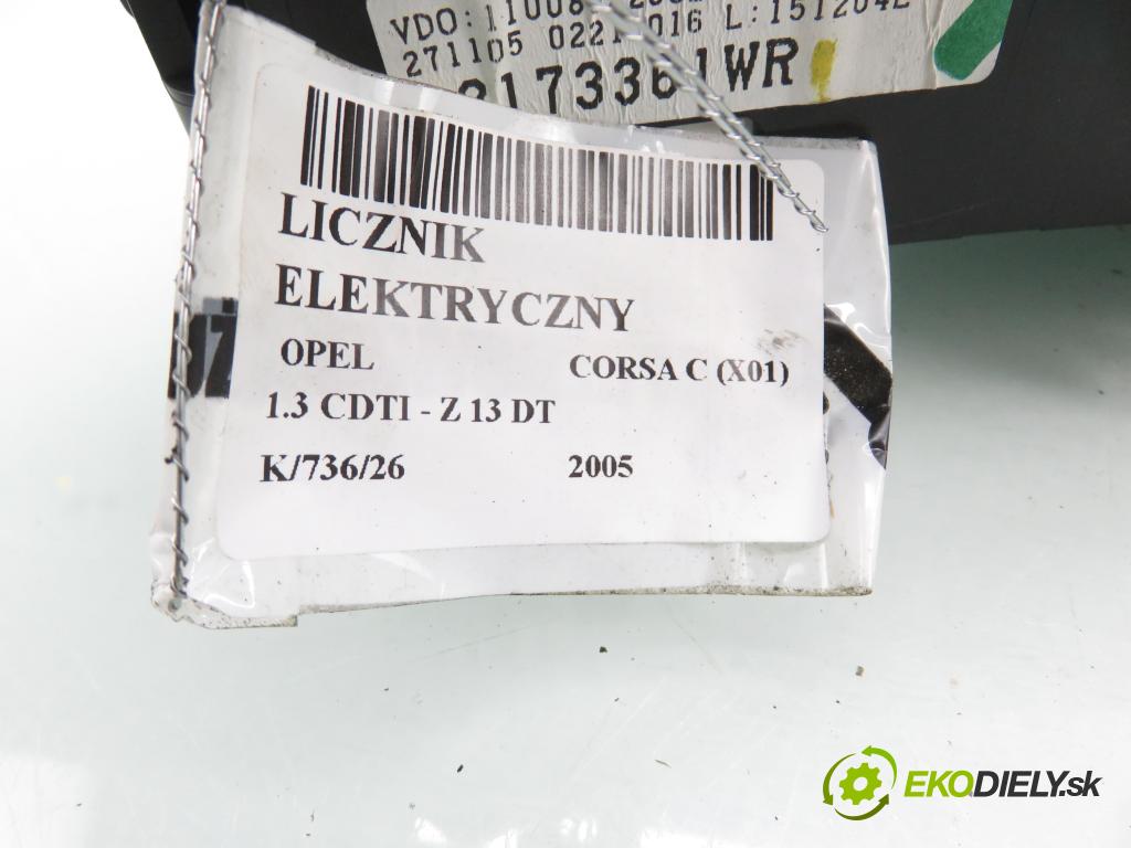 OPEL CORSA C (X01) HB 2005 51,00 1.3 CDTI - Z 13 DT 1248,00 Prístrojovka elektrický 13173361WR