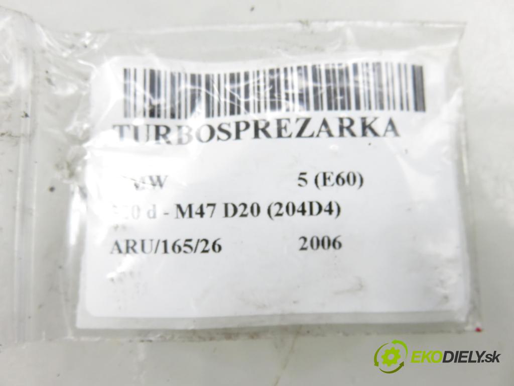 BMW 5 (E60) SEDAN 2006 120,00 520 d - M47 D20 (204D4) 1995,00 Turbodúchadlo 7794020 (Turbodúchadlo (kompletné))