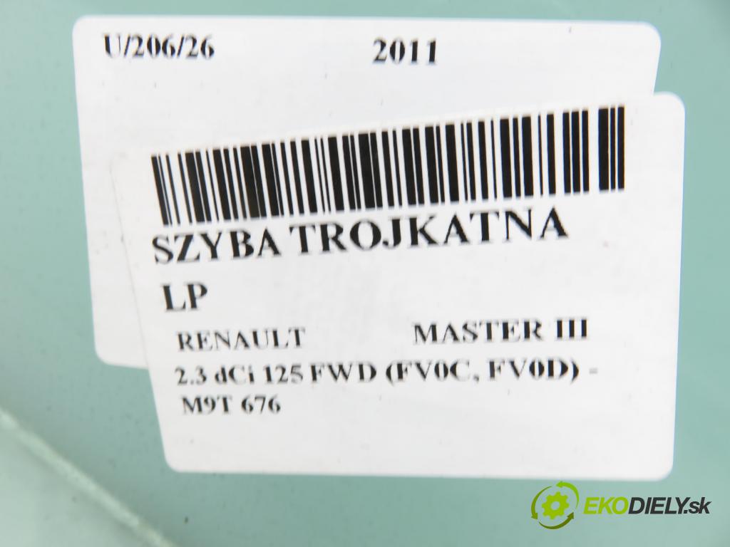 RENAULT MASTER III Skrzynia (FV) FURGON 2011 92,00 2.3 dCi 125 FWD (FV0C, FV0D) - M9T 676 2298,00 Okno TROJUHOLNÍKÝ LP