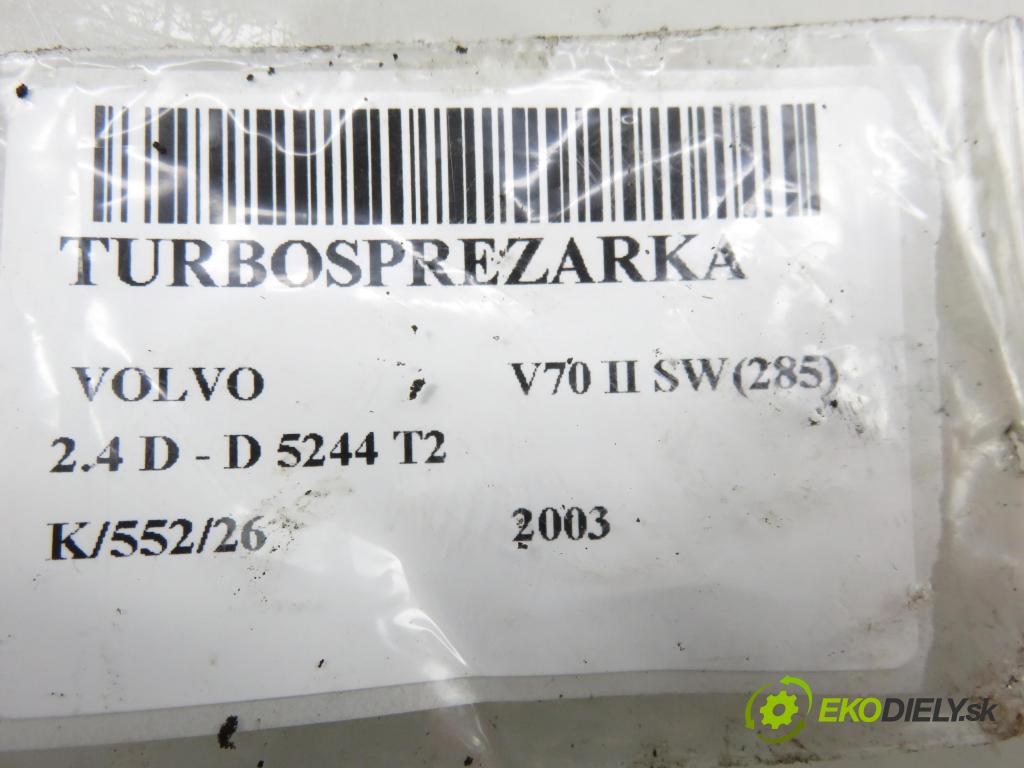 VOLVO V70 II SW (285) KOMBI 2003 96,00 2.4 D 131 2401,00 Turbodúchadlo 8653146 (Turbodúchadlo (kompletné))