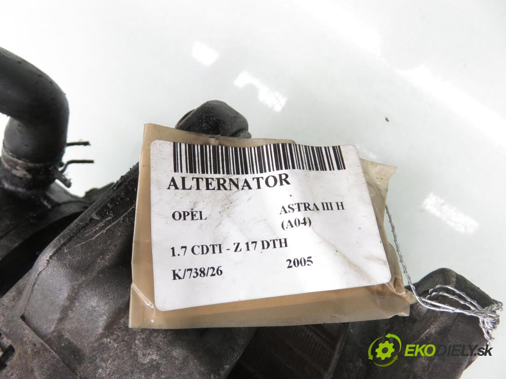 OPEL ASTRA H (A04) HB 2005 74,00 1.7 CDTI 100 - Z 17 DTH 1686,00 Alternátor (Alternátor)