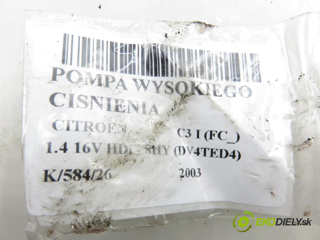 CITROEN C3 I (FC_) HB 2003 66,00 1.4 16V HDi - 8HY (DV4TED4) 1398,00 Pumpa vstrekovacia 9643567280 ; 9303109A (Vstrekovacie čerpadlo)