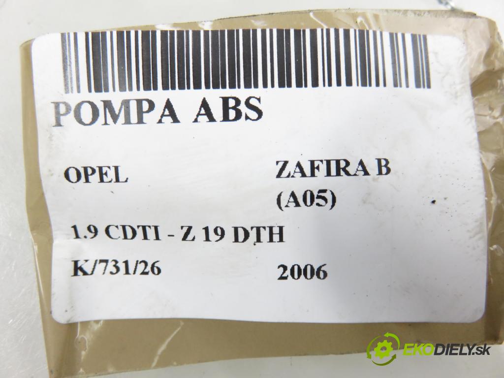OPEL ZAFIRA B (A05) MINIVAN 2006 110,00 1.9 CDTI 150 - Z 19 DTH 1910,00 pumpa ABS 10020602874 ; 13244860BJ ; 10096005903 (Pumpa ABS)