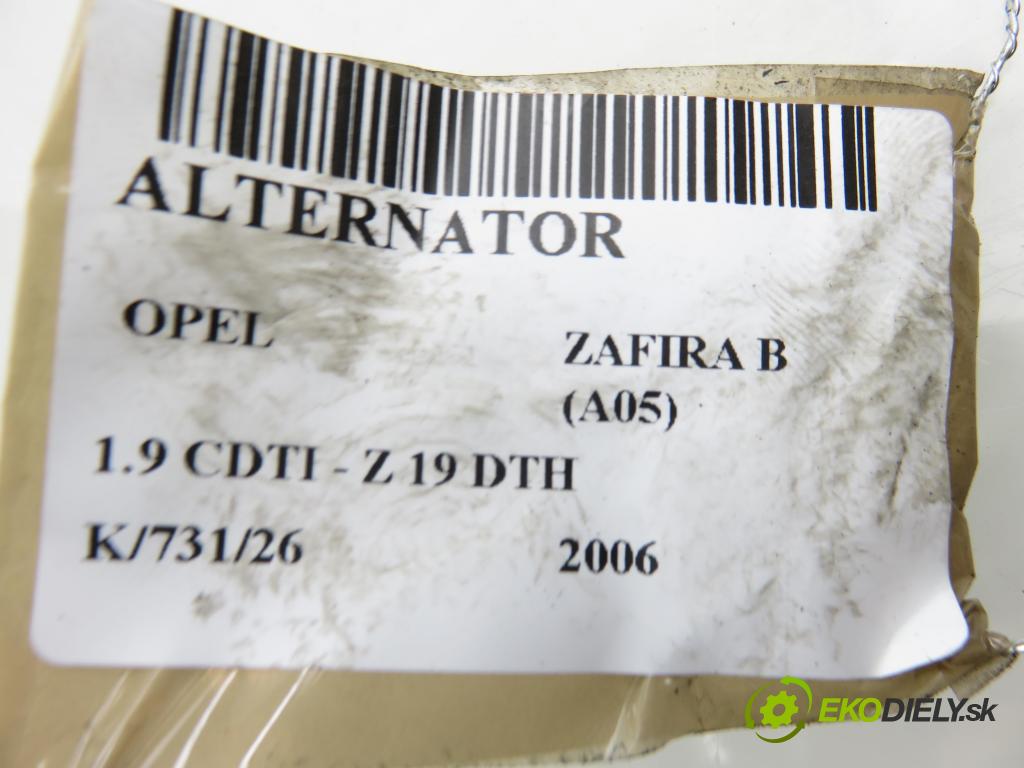 OPEL ZAFIRA B (A05) MINIVAN 2006 110,00 1.9 CDTI 150 - Z 19 DTH 1910,00 Alternátor (Alternátor)