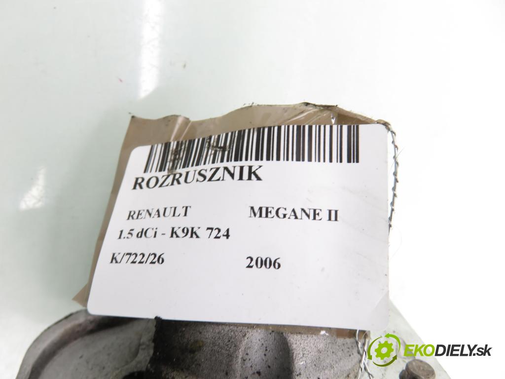 RENAULT MEGANE II (BM0/1_, CM0/1_) HB 2006 63,00 1.5 dCi - K9K 724 1461,00 Štartér 113897 ; F032113897 (Štartér)