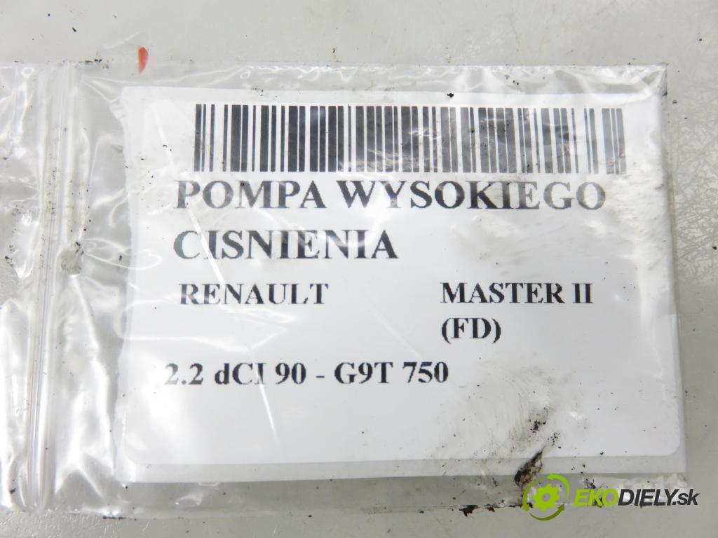 RENAULT MASTER II Skrzynia (FD) FURGON 2004 66,00 2.2 dCI 90 - G9T 750 2188,00 Pumpa vysokého tlaku 0445010033 ; 8200170377