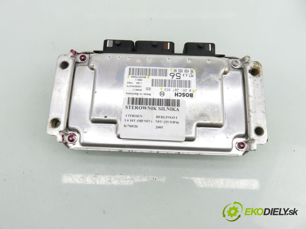 CITROEN BERLINGO / BERLINGO FIRST nadwozie wielkoprzestrzenne (MPV) KOMBIVAN 2005 80,00 1.6 16V (MFNFU) - NFU (TU5JP4) 1587,00 Riadiaca jednotka Motor 9649009280 ; 0261207859 ; 9645473280