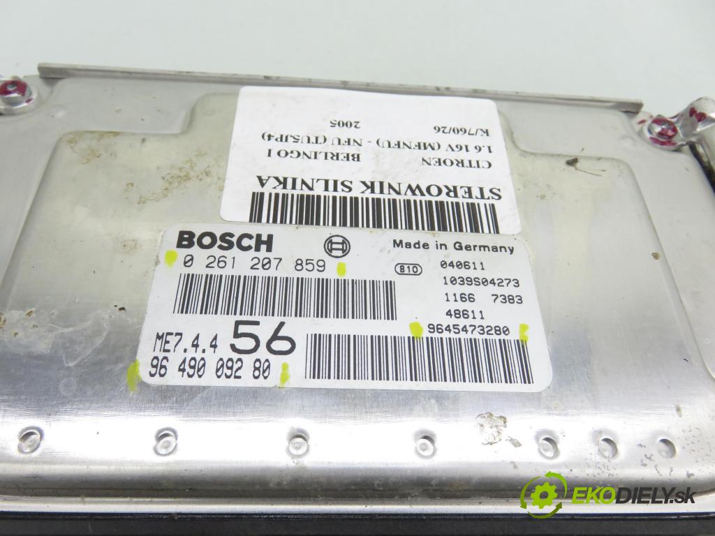 CITROEN BERLINGO / BERLINGO FIRST nadwozie wielkoprzestrzenne (MPV) KOMBIVAN 2005 80,00 1.6 16V (MFNFU) - NFU (TU5JP4) 1587,00 Riadiaca jednotka Motor 9649009280 ; 0261207859 ; 9645473280