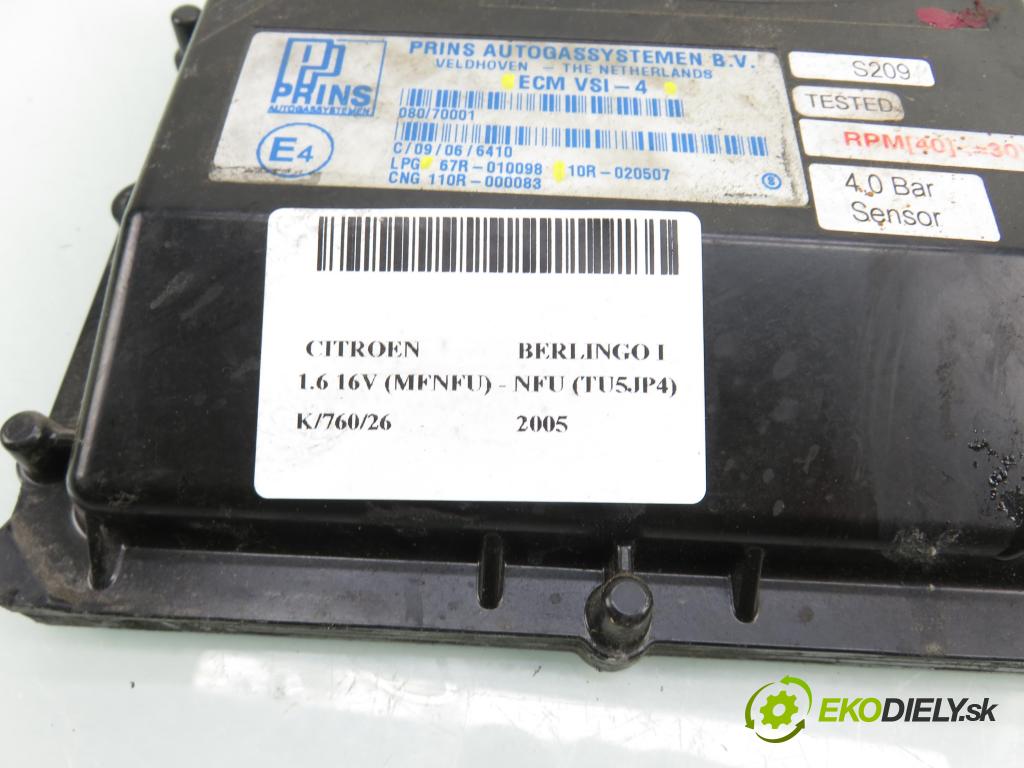 CITROEN BERLINGO / BERLINGO FIRST nadwozie wielkoprzestrzenne (MPV) KOMBIVAN 2005 80,00 1.6 16V (MFNFU) - NFU (TU5JP4) 1587,00 Riadiaca jednotka LPG 67R010098