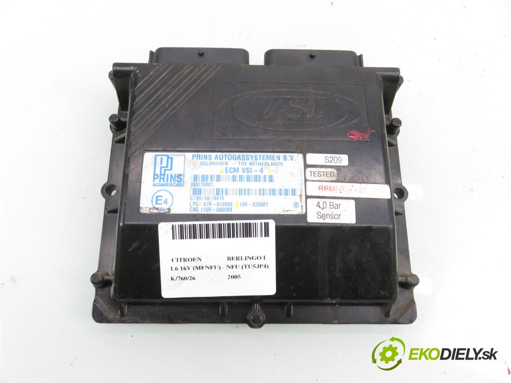 CITROEN BERLINGO / BERLINGO FIRST nadwozie wielkoprzestrzenne (MPV) KOMBIVAN 2005 80,00 1.6 16V (MFNFU) - NFU (TU5JP4) 1587,00 Riadiaca jednotka LPG 67R010098