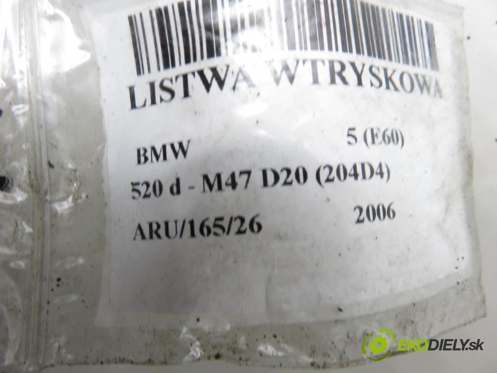 BMW 5 (E60) SEDAN 2006 120,00 520 d - M47 D20 (204D4) 1995,00 lišta vstřikovací 0445214030 ; 0281002481 ; 7787164 (Vstřikovací lišta)