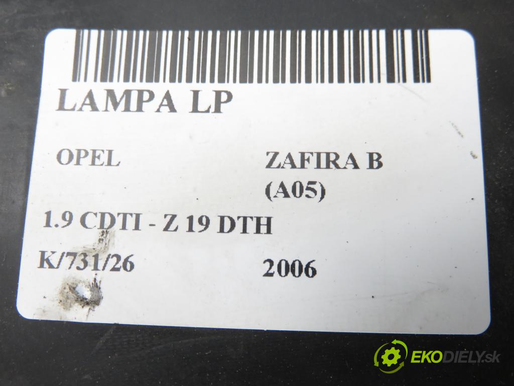 OPEL ZAFIRA B (A05) MINIVAN 2006 110,00 1.9 CDTI 150 - Z 19 DTH 1910,00 Svetlo LP 13252470