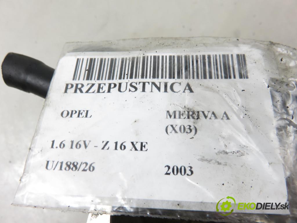 OPEL MERIVA A nadwozie wielkoprzestrzenne (MPV) (X03) MINIVAN 2003 74,00 1.6 16V - Z 16 XE 1598,00 Škrtiaca klapka 25177983 (Škrtiaca klapka)