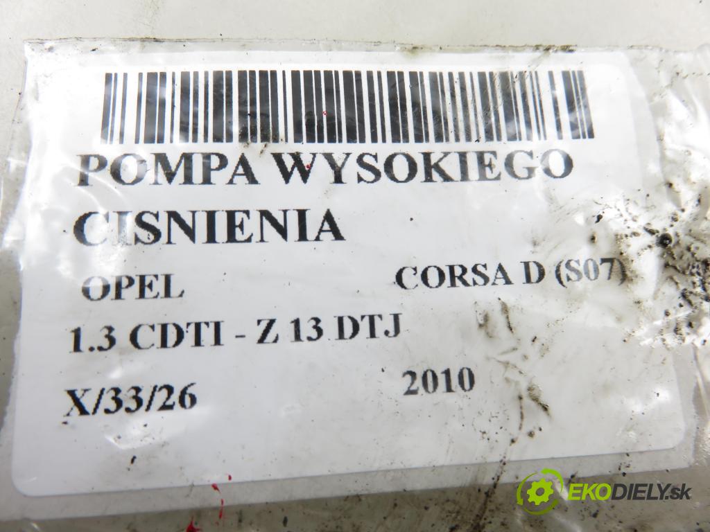 OPEL CORSA D (S07) HB 2010 55,00 1.3 CDTI - Z 13 DTJ 1248,00 Pumpa vysokého tlaku 0445010138 ; 55198933