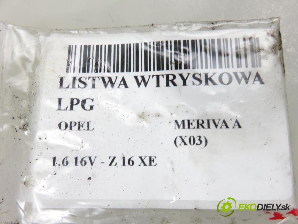 OPEL MERIVA A nadwozie wielkoprzestrzenne (MPV) (X03) MINIVAN 2003 74,00 1.6 16V - Z 16 XE 1598,00 Lišta vstrekovacia LPG RP4SU ; 67R010290