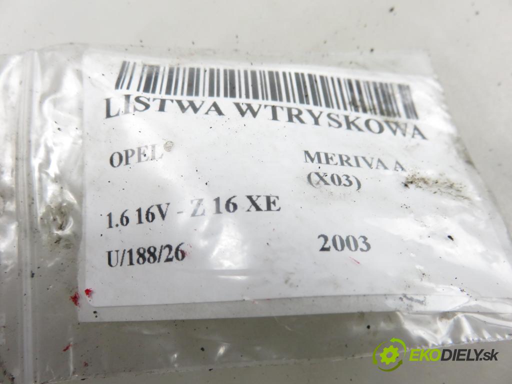 OPEL MERIVA A nadwozie wielkoprzestrzenne (MPV) (X03) MINIVAN 2003 74,00 1.6 16V - Z 16 XE 1598,00 Lišta vstrekovacia 25313846 (Vstrekovacia lišta)