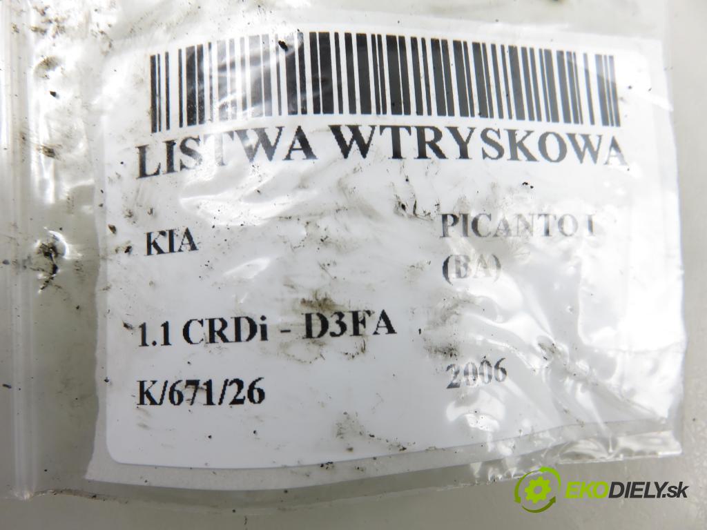 KIA PICANTO (BA) HB 2006 55,00 1.1 CRDi - D3FA 1120,00 lišta vstřikovací 0445213011 ; 314002A000 ; 0281002507 (Vstřikovací lišta)