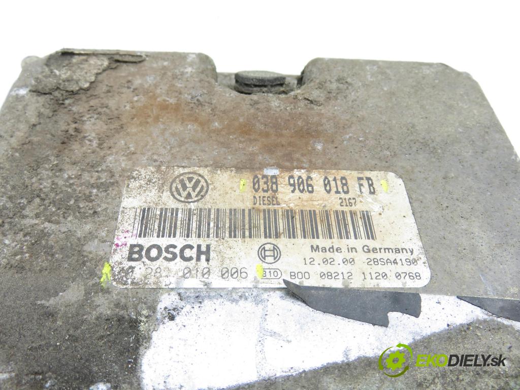 SEAT IBIZA II (6K1) HB 2000 66,00 1.9 TDI 90 - ALH 1896,00 Riadiaca jednotka Motor 038906018FB ; 0281010006
