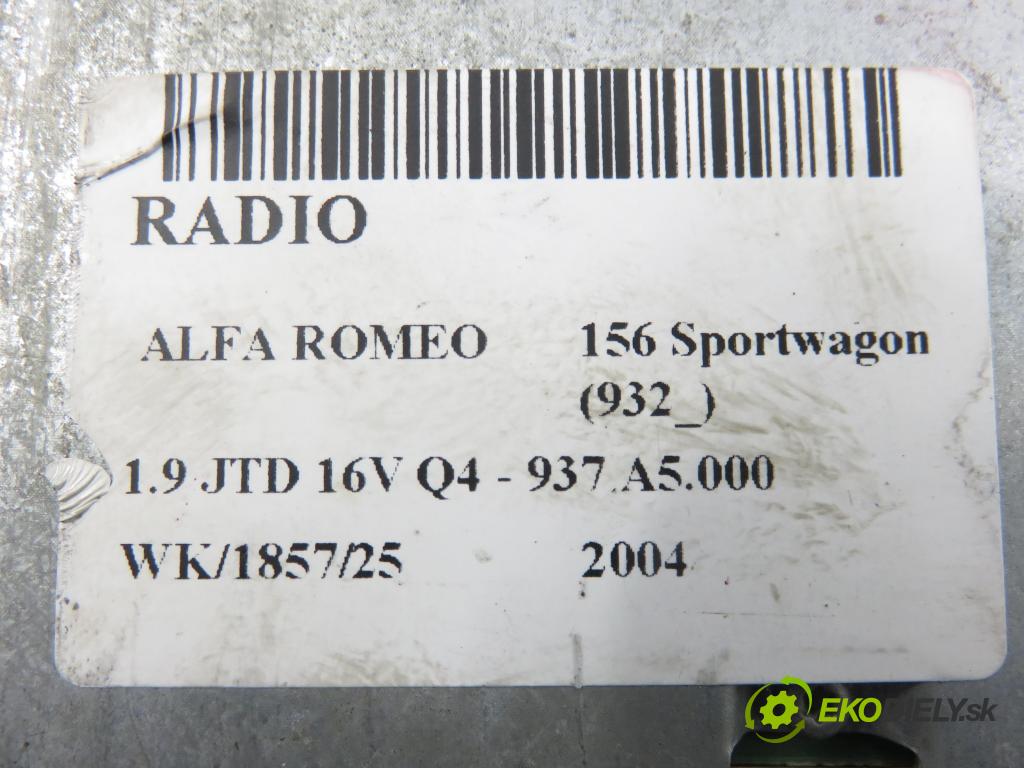 ALFA ROMEO 156 Sportwagon (932_) KOMBI 2004 110,00 1.9 JTD 16V Q4 - 937 A5.000 1910,00 RADIO CD