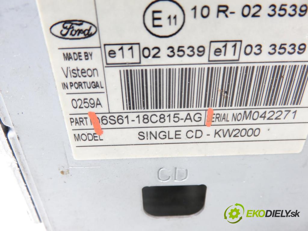 FORD FOCUS II Turnier (DA_, FFS, DS) KOMBI 2006 85,00 1.8 TDCi - KKDA 1753,00 RADIO CD 6S6118C815AG