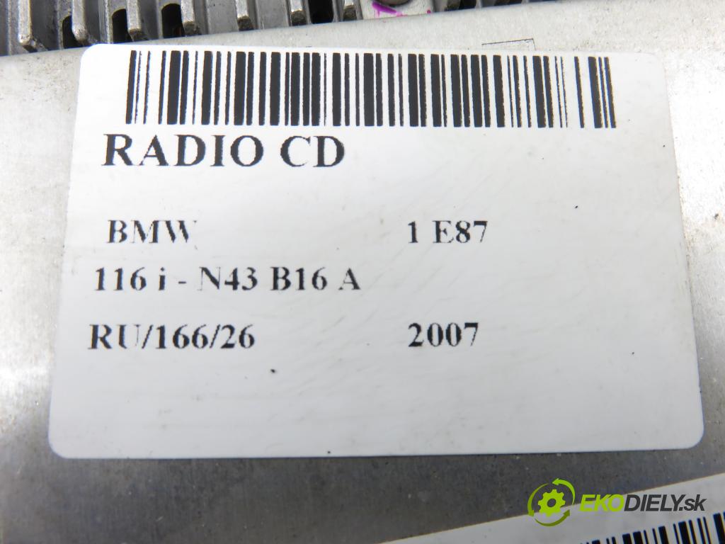 BMW 1 (E81) HB 2007 89,00 116 i 121 - N43 B16 A 1599,00 RADIO CD 9177209