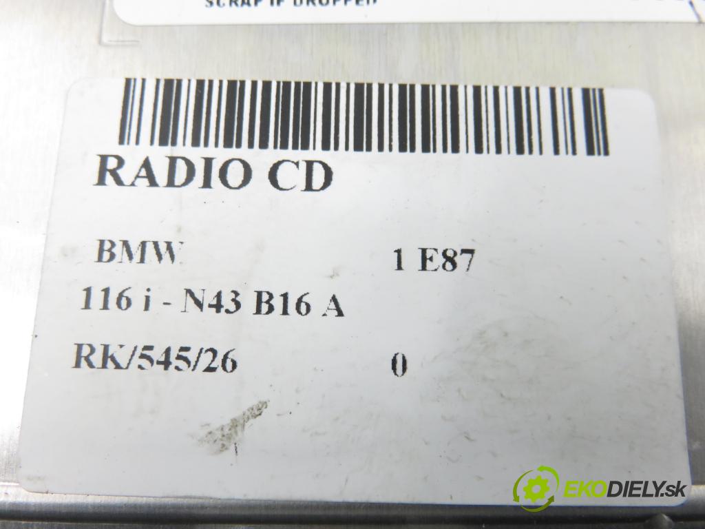 BMW 1 (E87) HB 2009 89,00 116 i - N43 B16 A 1599,00 RADIO CD 9210510