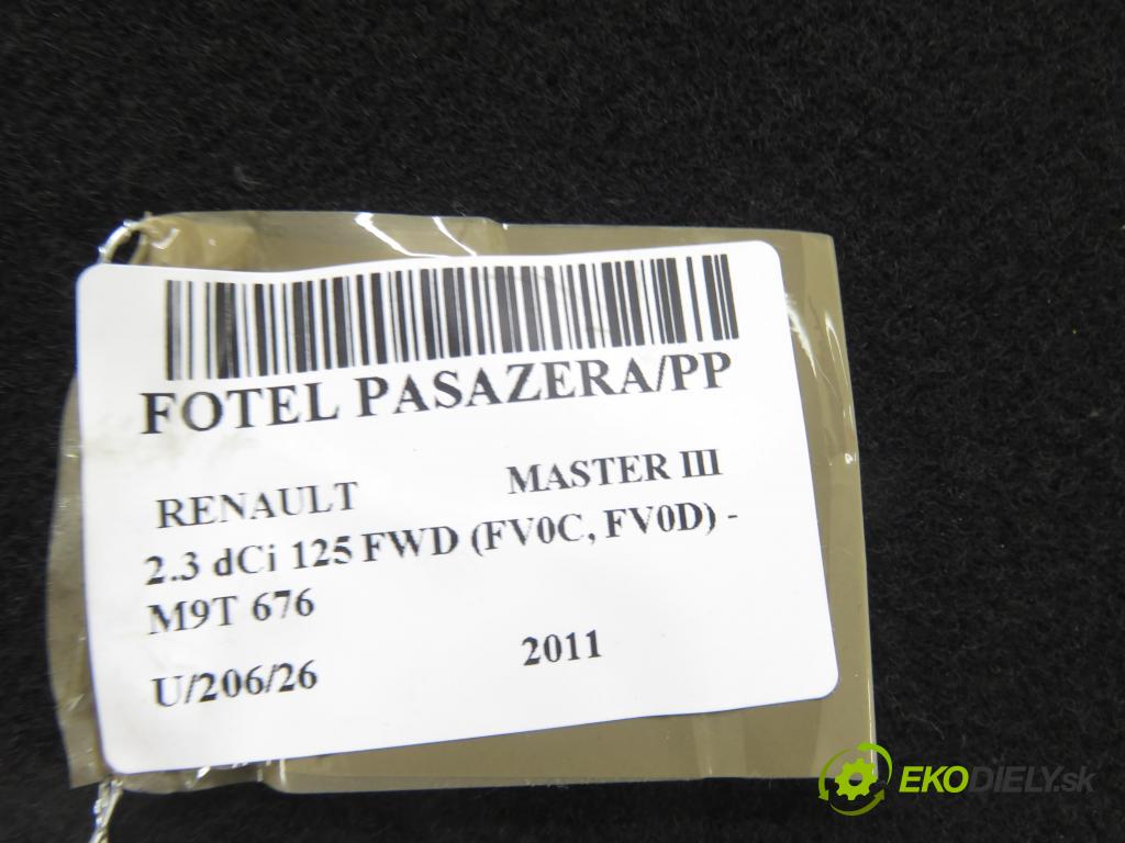 RENAULT MASTER III Skrzynia (FV) FURGON 2011 92,00 2.3 dCi 125 FWD (FV0C, FV0D) - M9T 676 2298,00 sedadlo CESTUJÍCÍ/PP 