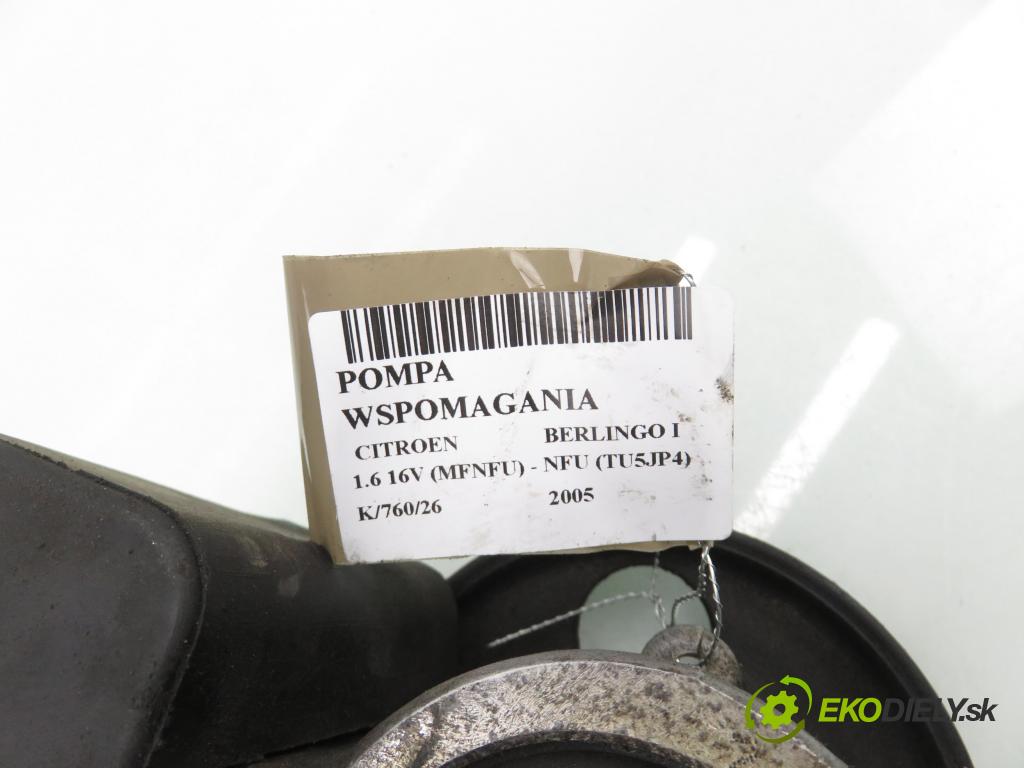 CITROEN BERLINGO / BERLINGO FIRST nadwozie wielkoprzestrzenne (MPV) KOMBIVAN 2005 80,00 1.6 16V (MFNFU) - NFU (TU5JP4) 1587,00 Pumpa servočerpadlo 26096948QW ; 9659784880 (Servočerpadlo)