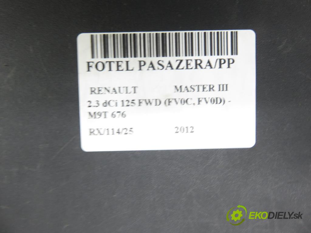 RENAULT MASTER III Skrzynia (FV) FURGON 2012 92,00 2.3 dCi 125 FWD (FV0C, FV0D) - M9T 676 2298,00 sedadlo CESTUJÍCÍ/PP