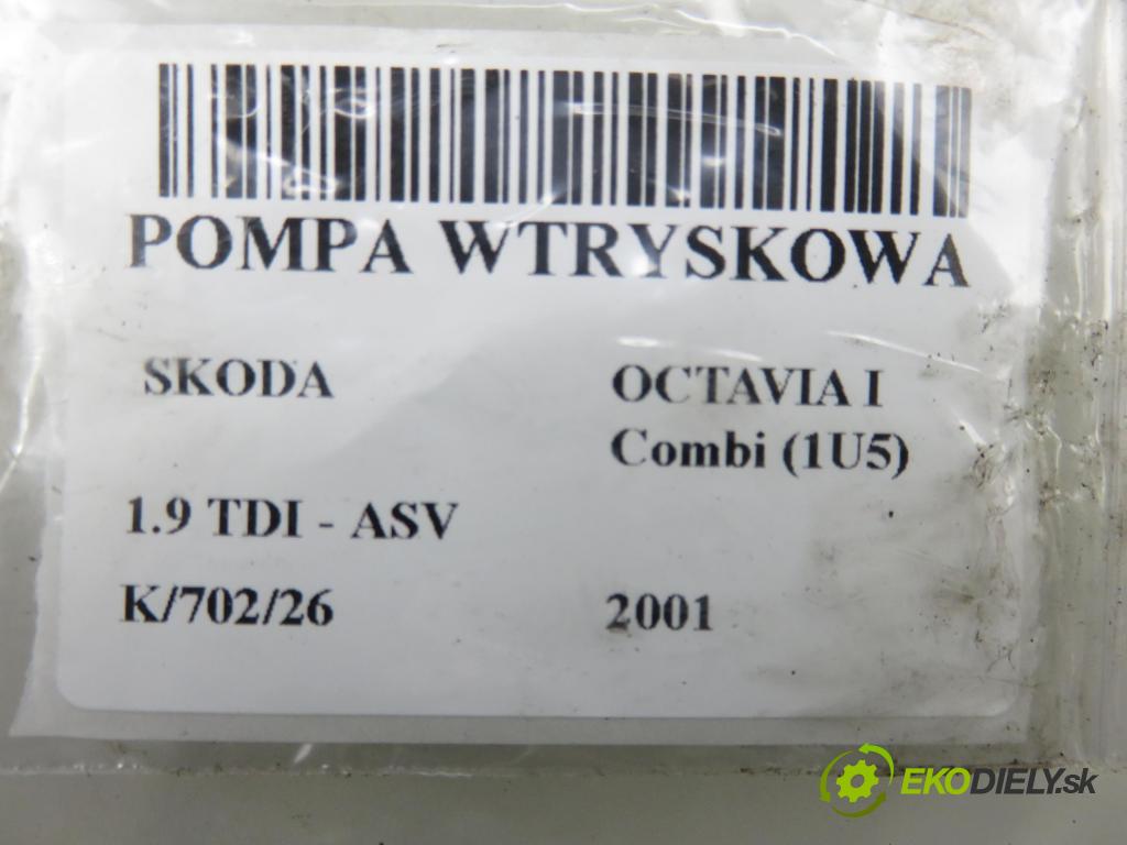 SKODA OCTAVIA I Combi (1U5) KOMBI 2001 81,00 1.9 TDI 110 - ASV 1896,00 Pumpa vstrekovacia 0460404977 ; 038130607D (Vstrekovacie čerpadlo)